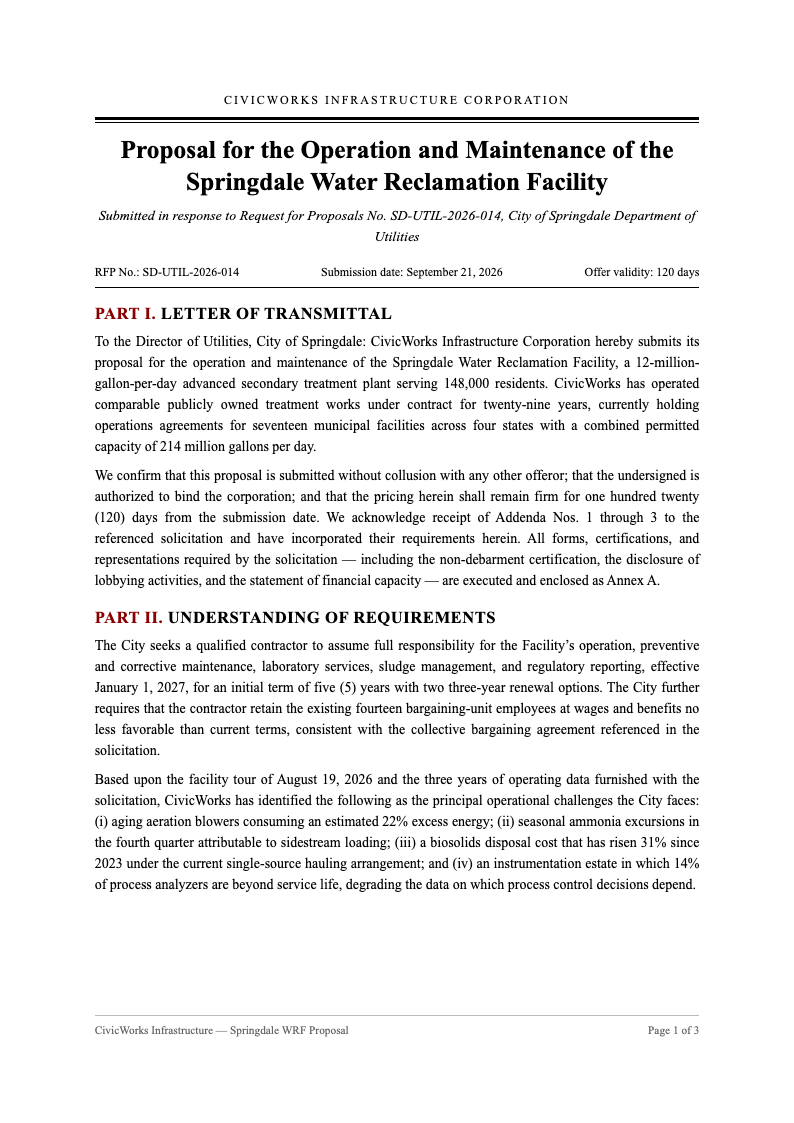 Government gazette business proposal